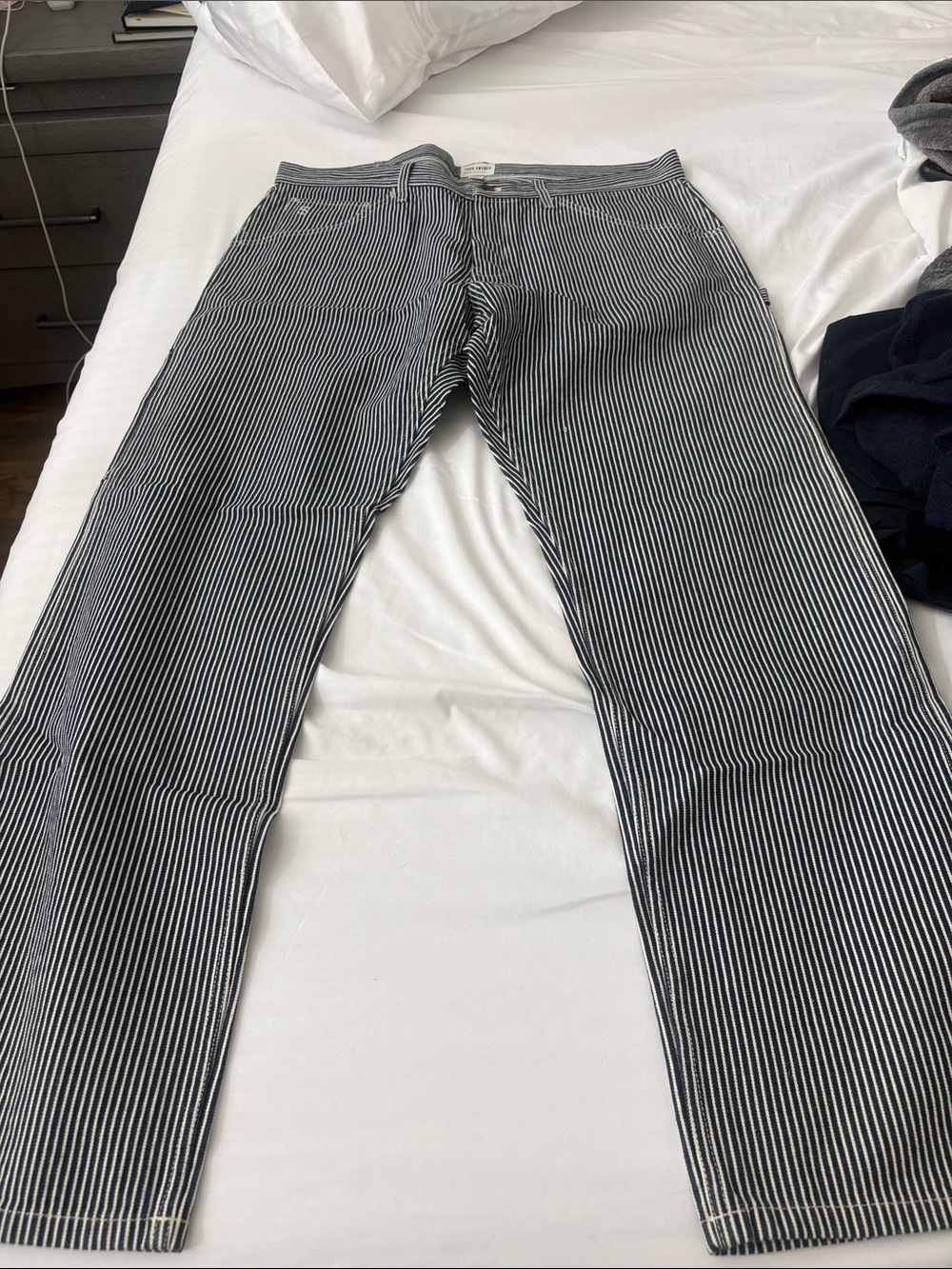 Todd Snyder Blue & White Pinstripe Chinos